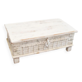 Indian wooden chest with metal decoration