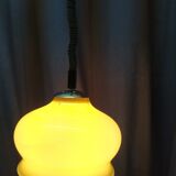 Hanging globe opaline adjustable in height 70s old vintage Brocanteespritdantan