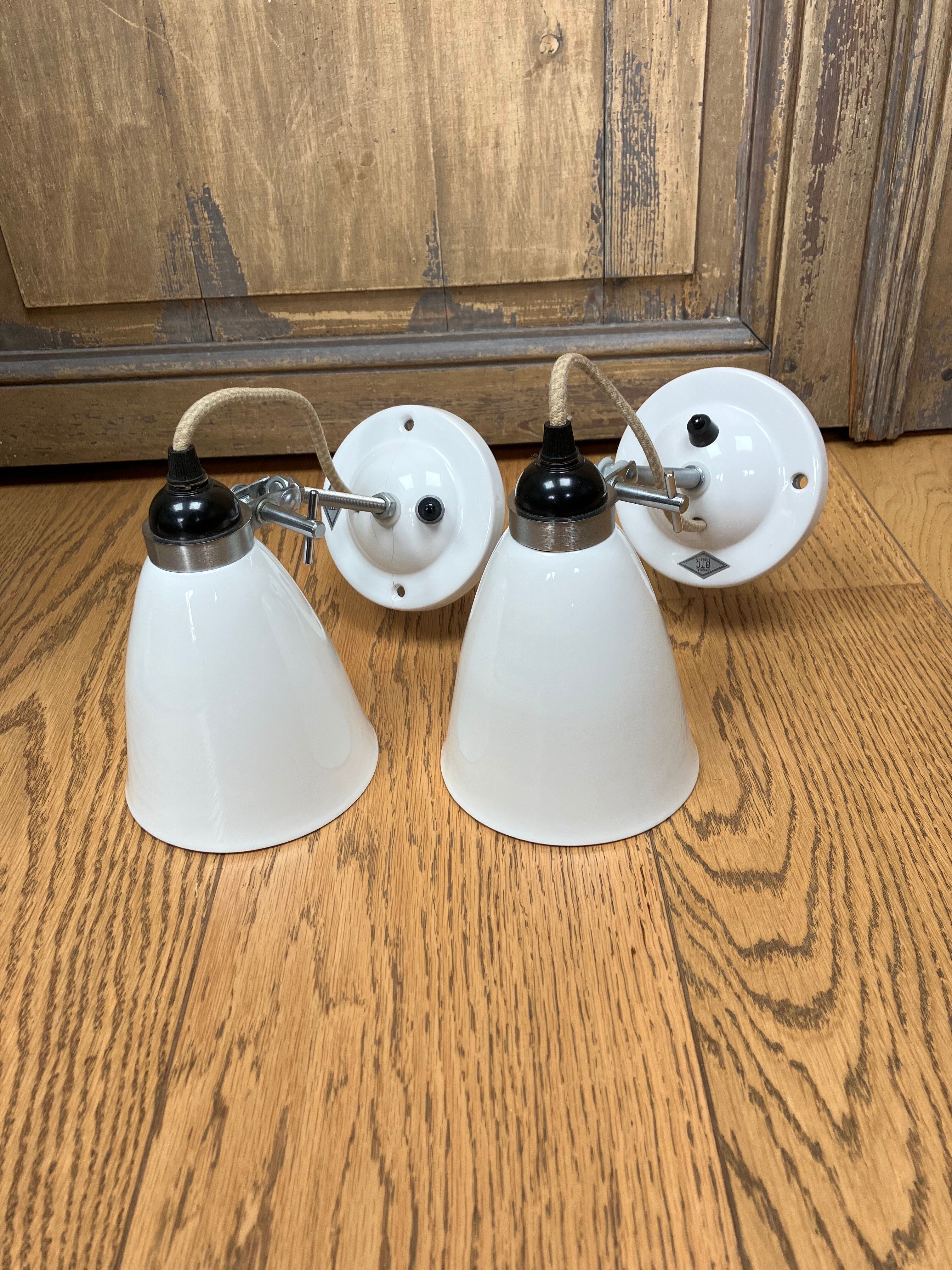2 original btc hector wall lamps