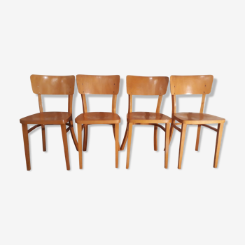 Set of 4 chairs 1950 shape "tonne" by Thonet