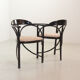 4 chaises de salle à manger triangulaires Thonet en bois laqué noir, modèle 87, années 1980