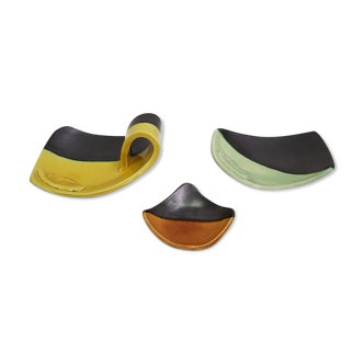 Set of 3 ceramic cups "GRIGNAN", 50s/60s