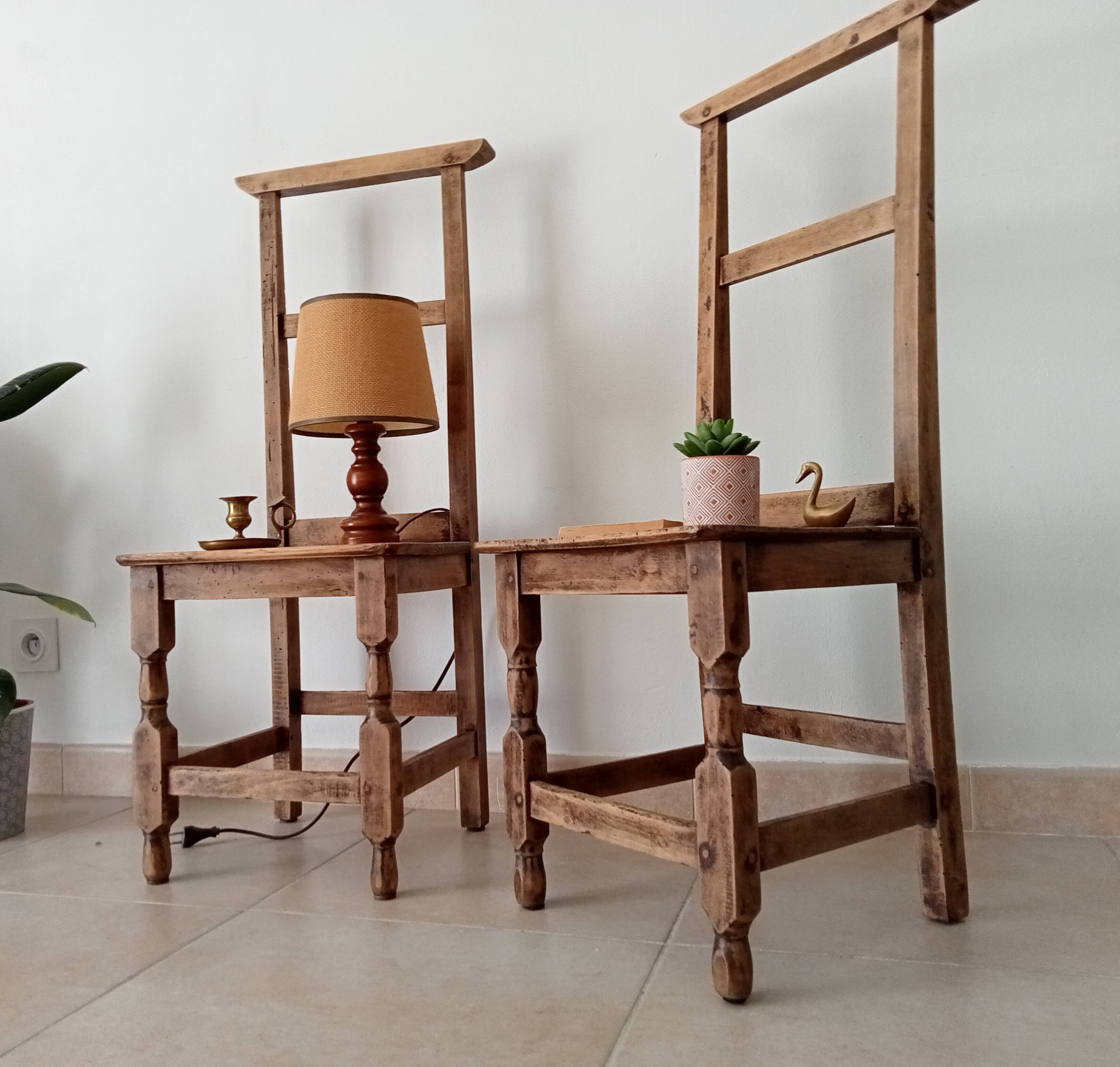 Paire de chaises anciennes prie Dieu XIXeme