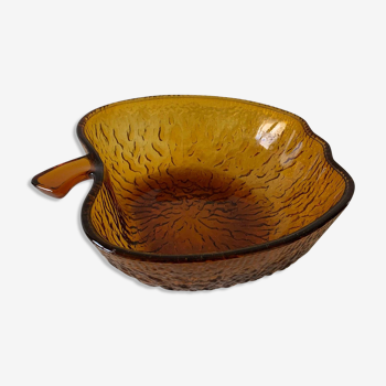 Vintage Brown smoked Apple-shaped bowl