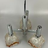 60s 70s Lamp Chrome Chandelier Chandelier Mazzega Murano Glass Design