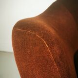 Mid Century 1960s/70s Brown Swivel Tub Chair