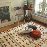 Carpet wool embroidered and pearls, 175 x 222