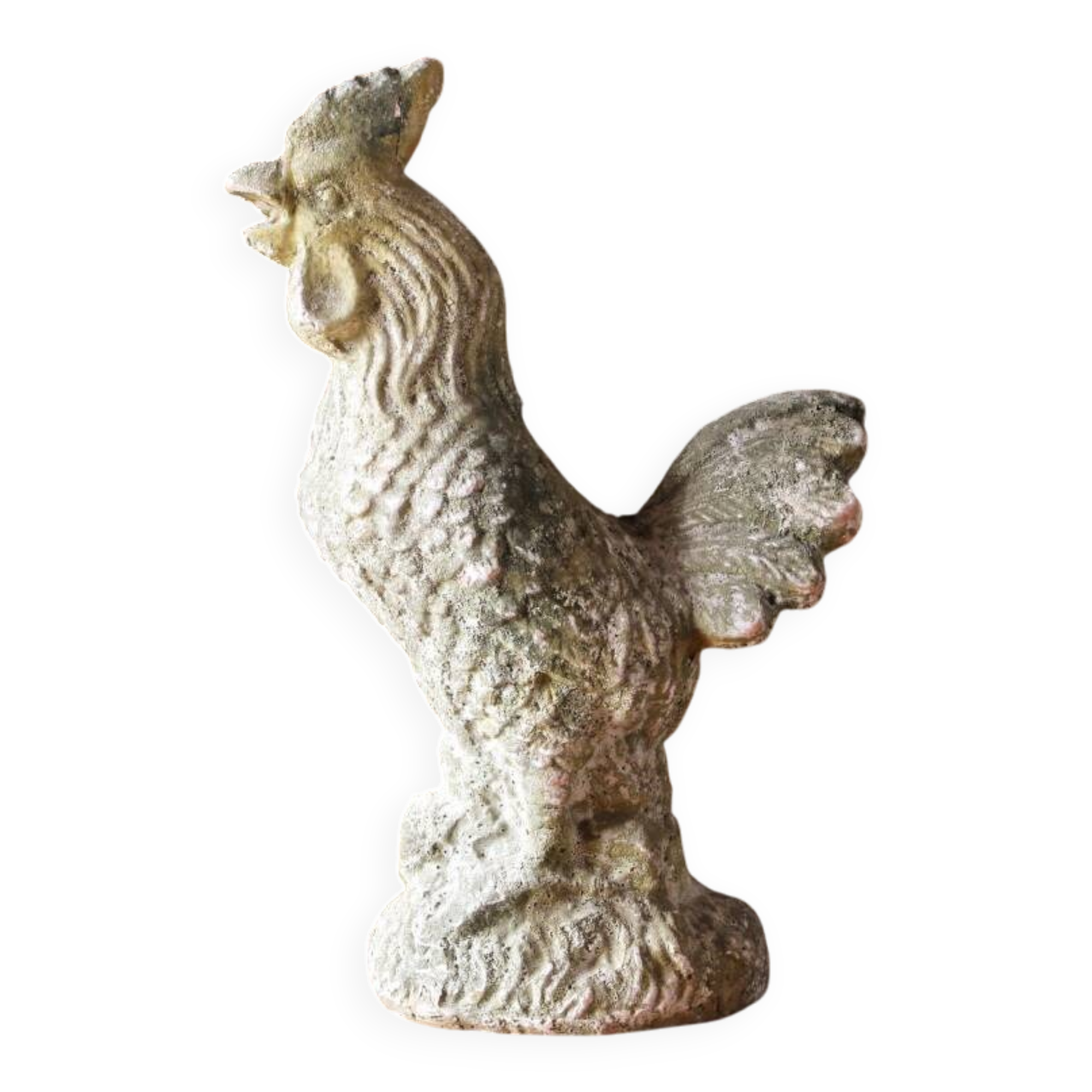 Antique enamelled terracotta rooster