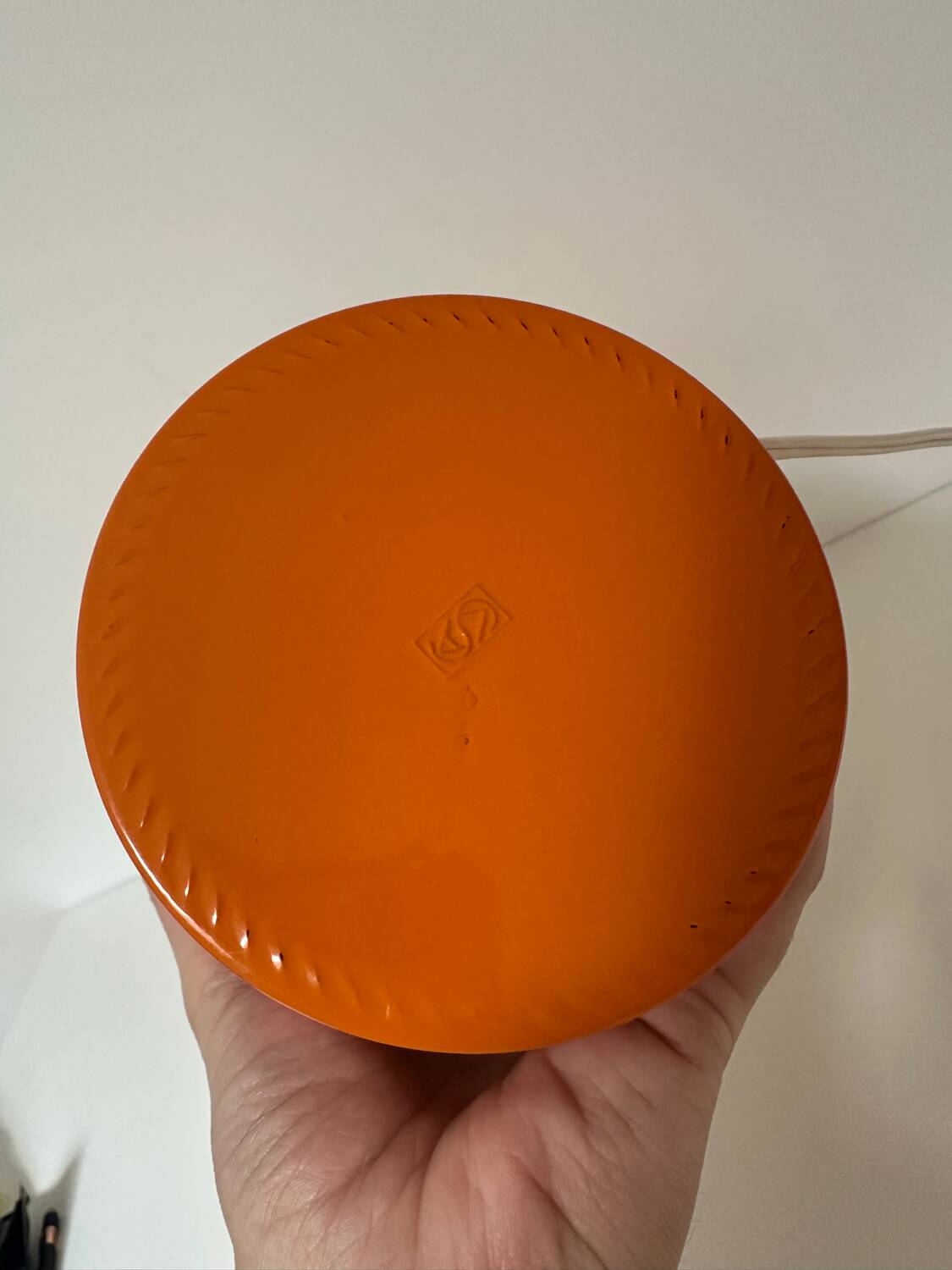 1970s vintage orange ceramic table lamp