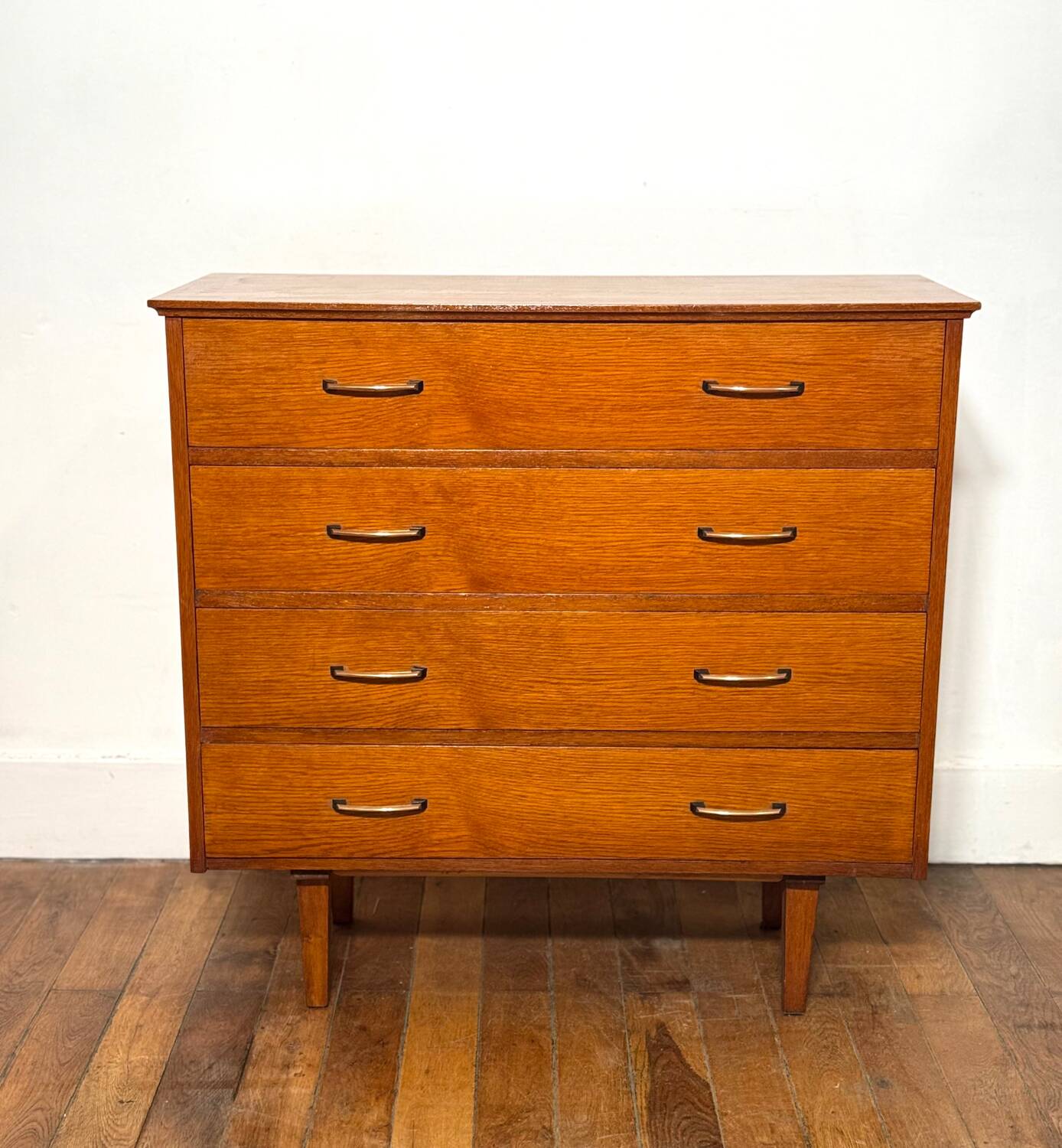 Vintage chest of drawers with gold handles
