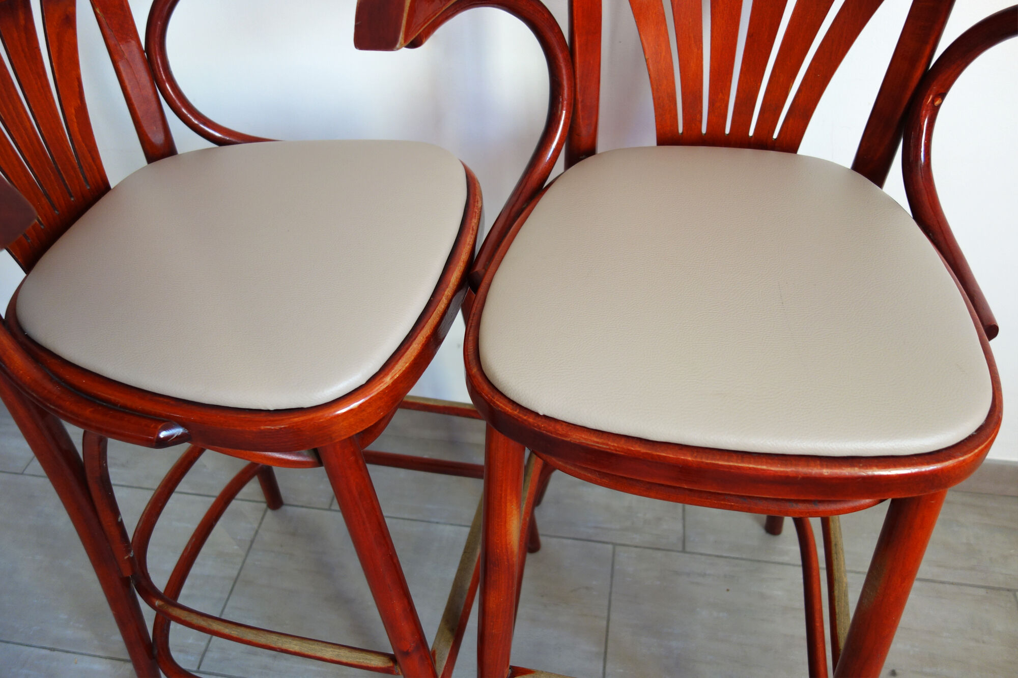 Pair of high bistro stools