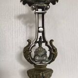 Pair of antique bronze candlesticks from the 19th century