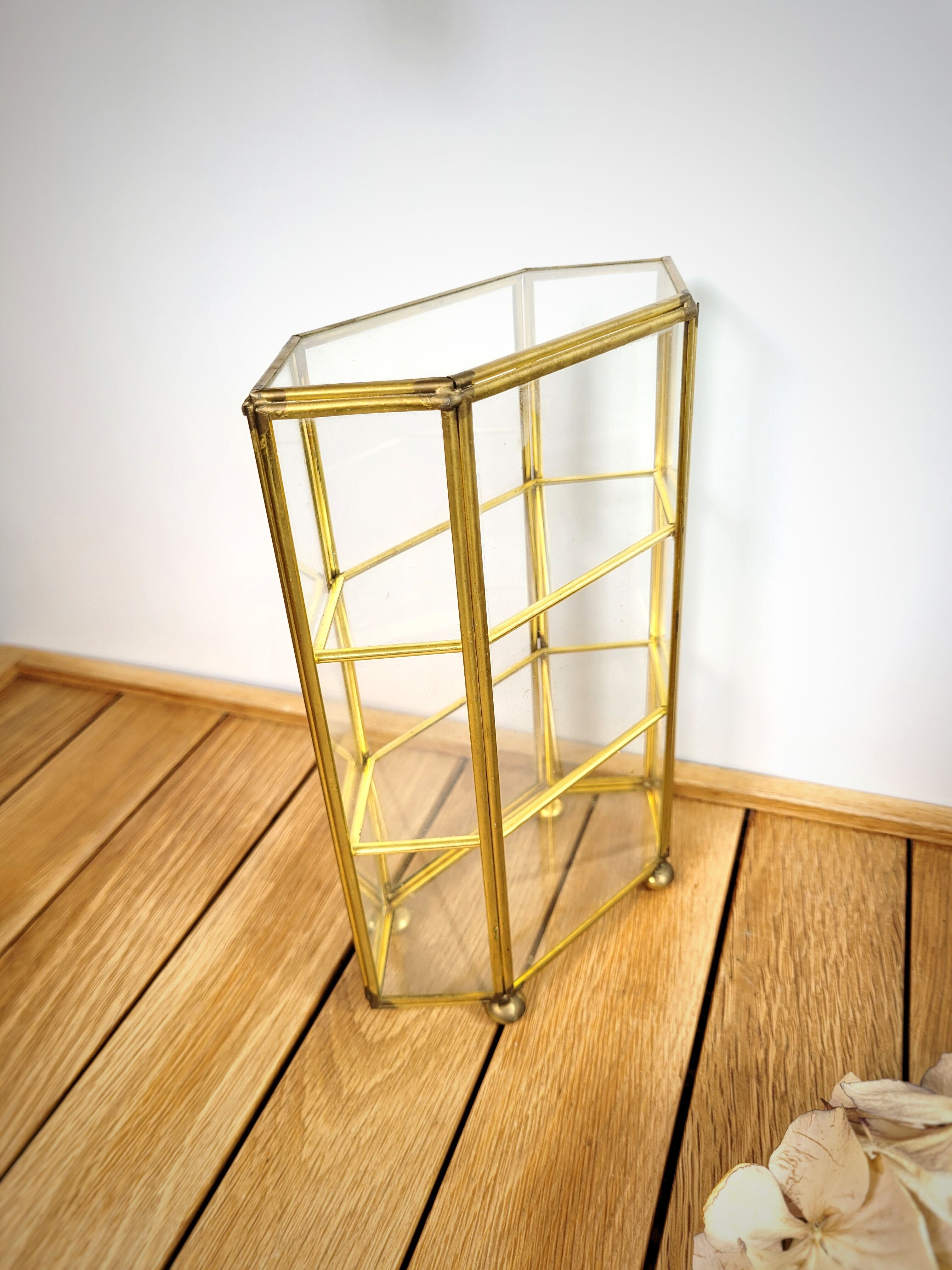 Vitrine verre & laiton