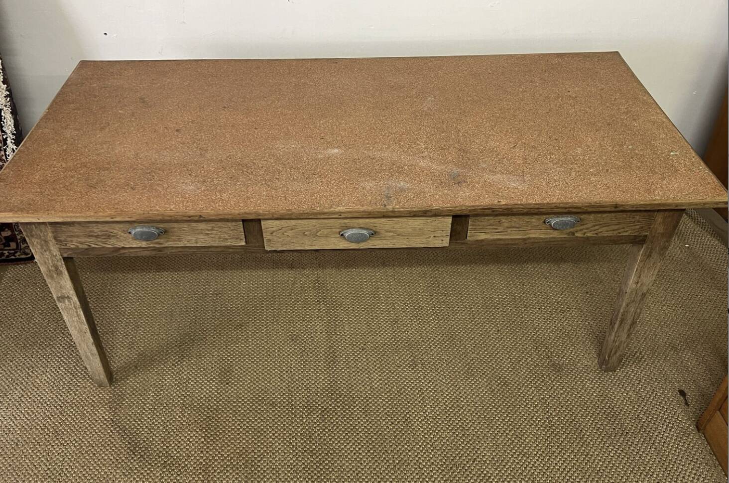 Vintage 3 Drawer Farmhouse Table