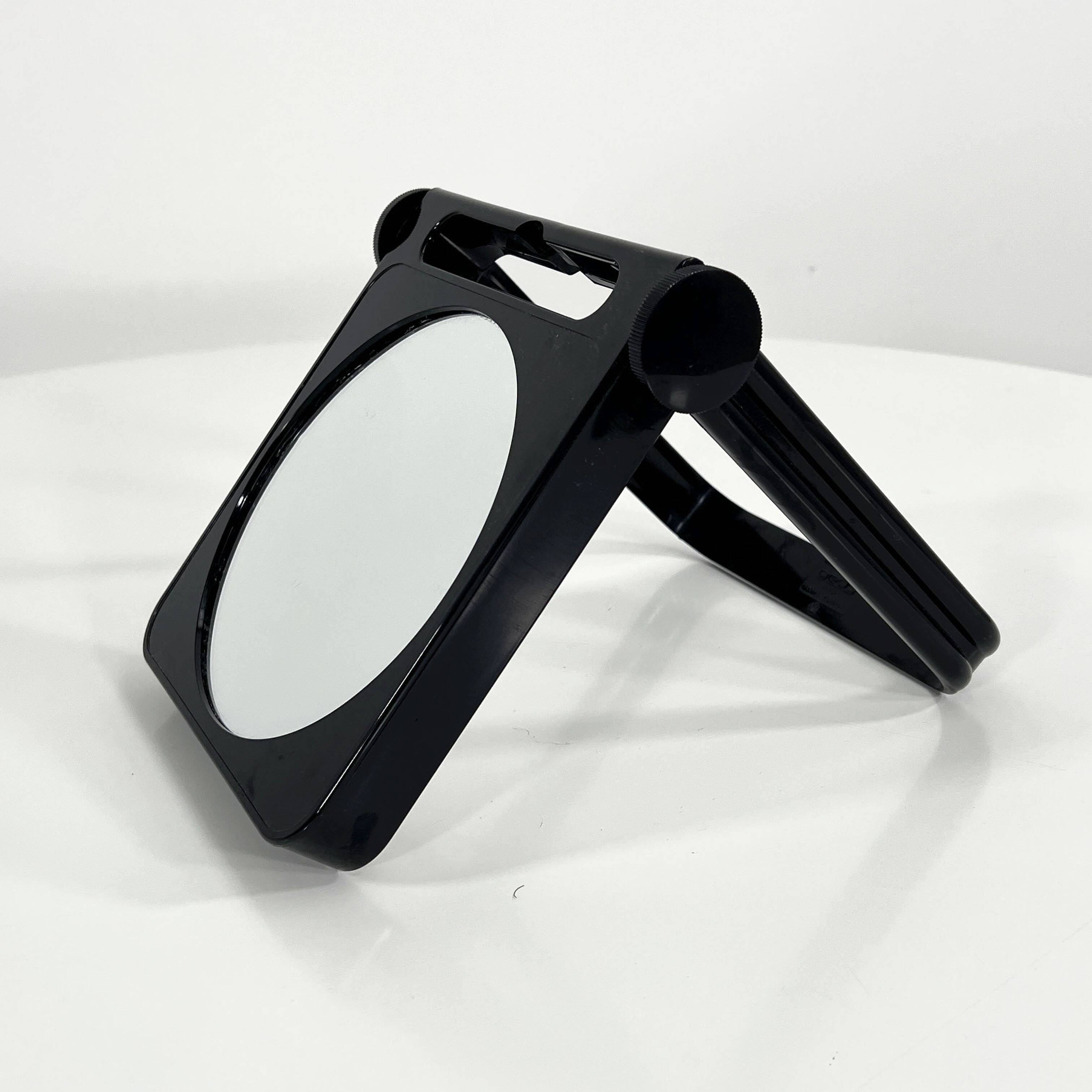 Double Black Table Mirror by Roberto Maderna for Gedy, 1970