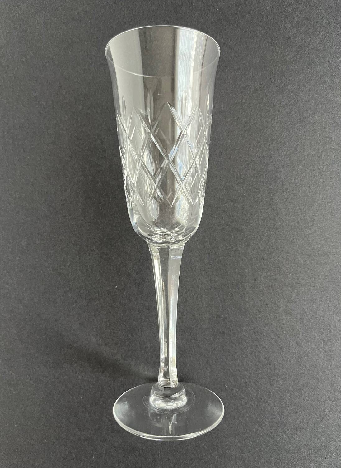6 crystal champagne flutes