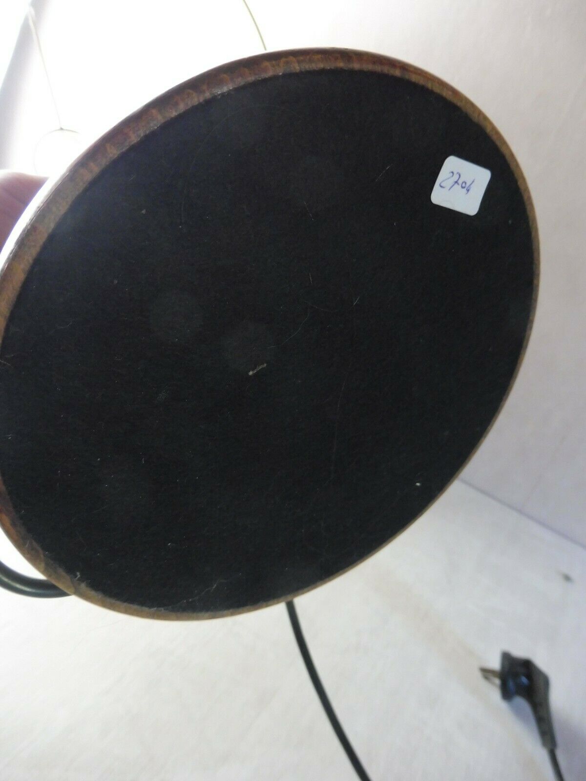 Plate table lamp, wooden, art deco