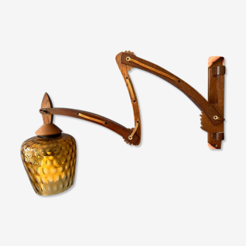 Mid-century teak wall lamp