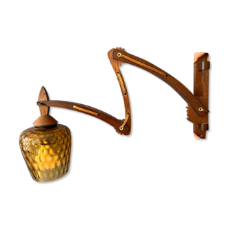 Mid-century teak wall lamp