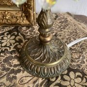 Lamp with pendants and gilded brass, H 30 cm