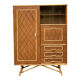 Rattan wardrobe with tapered legs from the 1960s.
