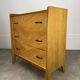 Scandinavian chest of drawers in light oak, with tapered legs, 1950s.