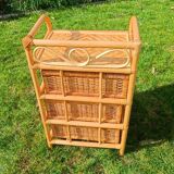Vintage rattan chest of drawers