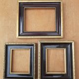 Lot of 3 old gilded and black frames