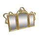 Miroir triptyque en bois doré et sculpté