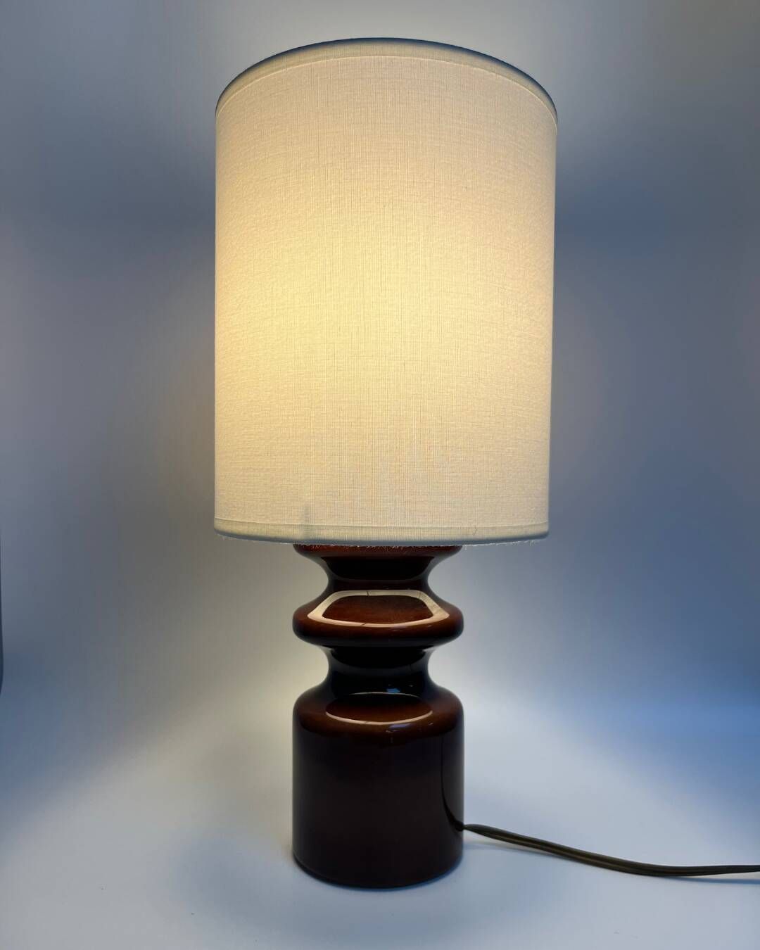 Vintage lamp in frosted brown ceramic – France circa 1970