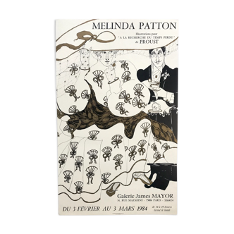 Original silkscreen print in black and gold by melinda patton, james mayor gallery, 1984 marcel proust