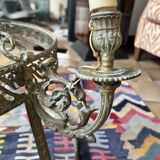 Brass chandelier from the early 20th century.