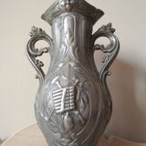 Art Nouveau style pewter vase - amphora vase