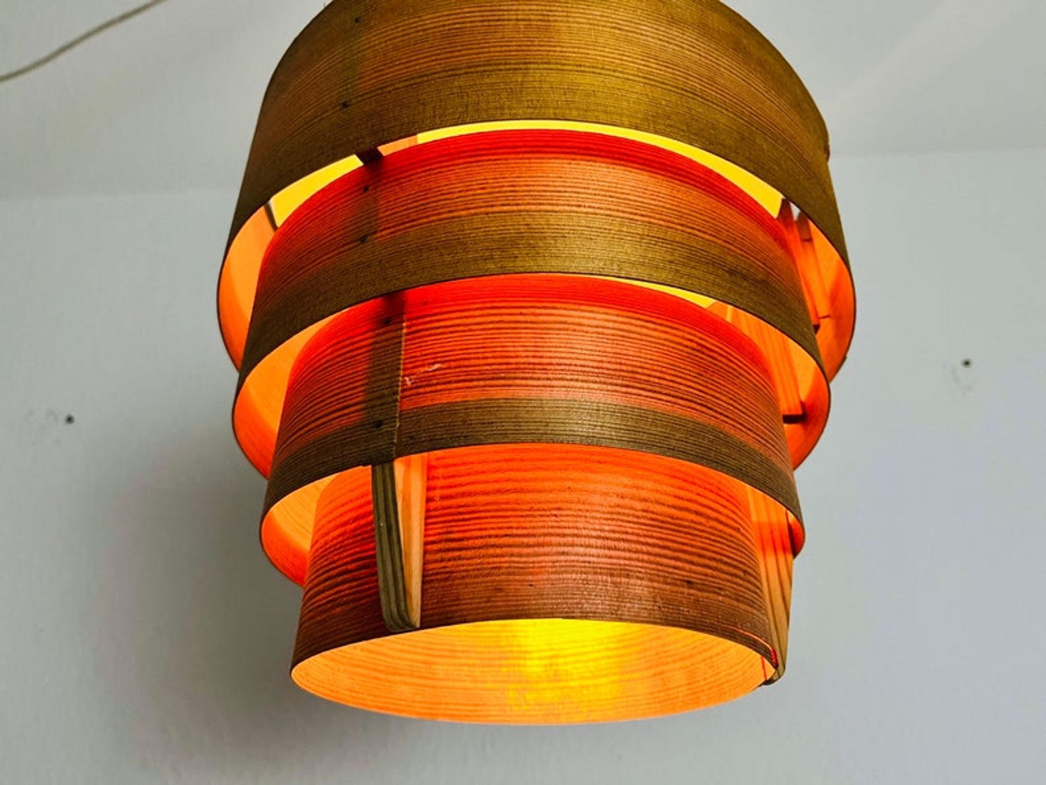 Wooden pendant lamp by Hans-Agne Jakobsson, Sweden, 1960s