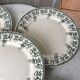 lot of 5 flat plates Terre de Fer Digoin Sarreguemines model "Suzanne" late nineteenth