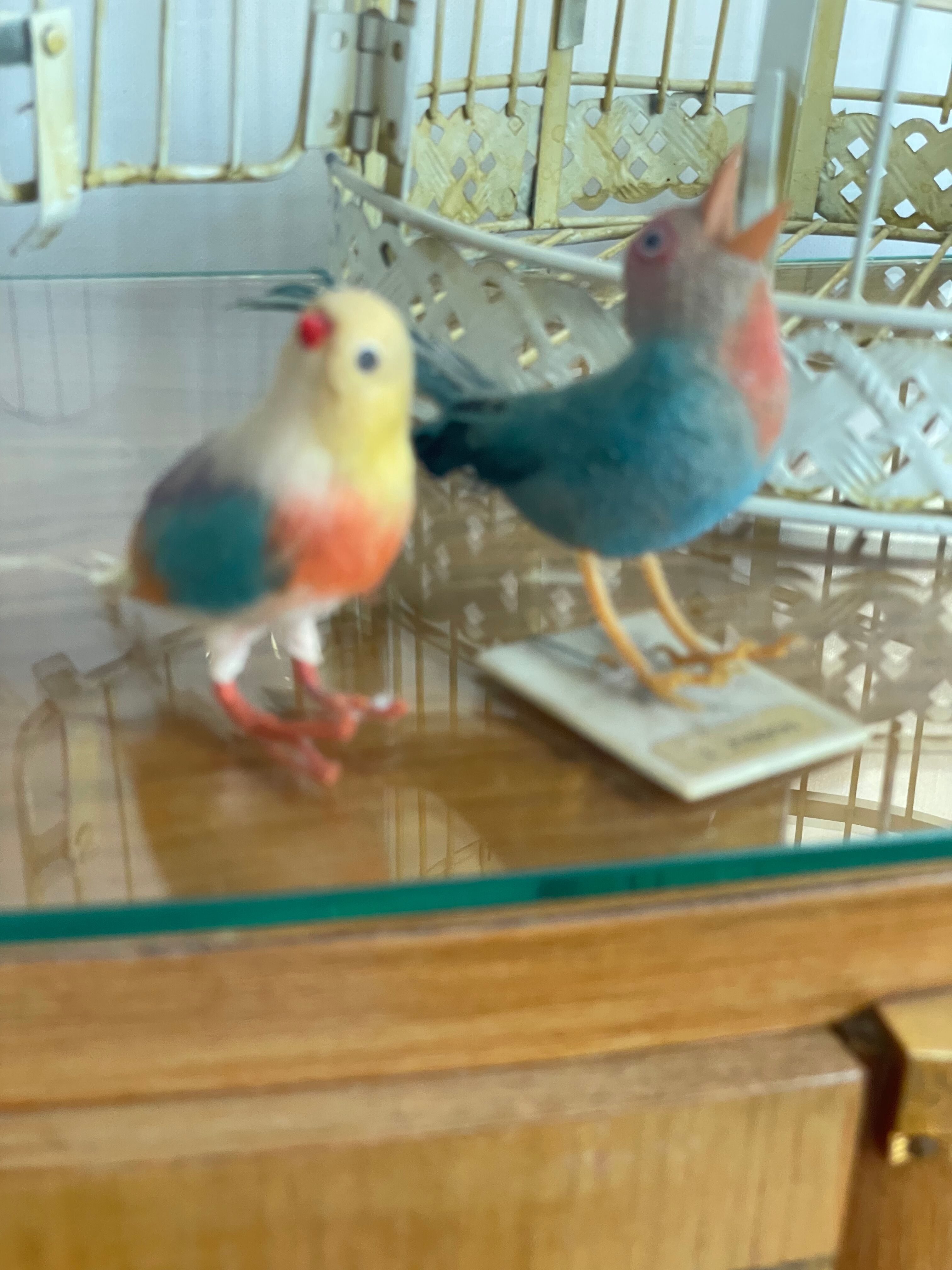 Cage à oiseaux transformé en lampe métal blanc