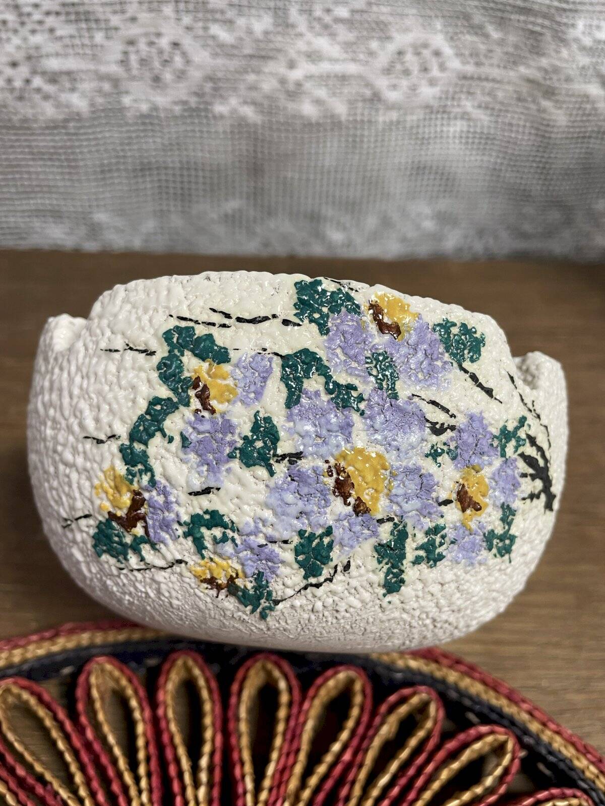 Vintage ceramic relief ashtray