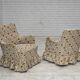 Fauteuil danois des années 1970, tissu jacquard, pieds en bois d'orme.