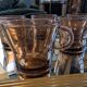 7 smoked cups – amber brown, 70s spirit