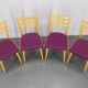 Ensemble de quatre chaises de salle à manger en hêtre des années 1960, Tchécoslovaquie
