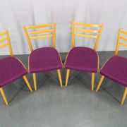1960s Set of Four Beech Dining Chairs, Czechoslovakia