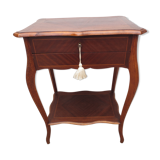 Former walnut marquetry sewing basket