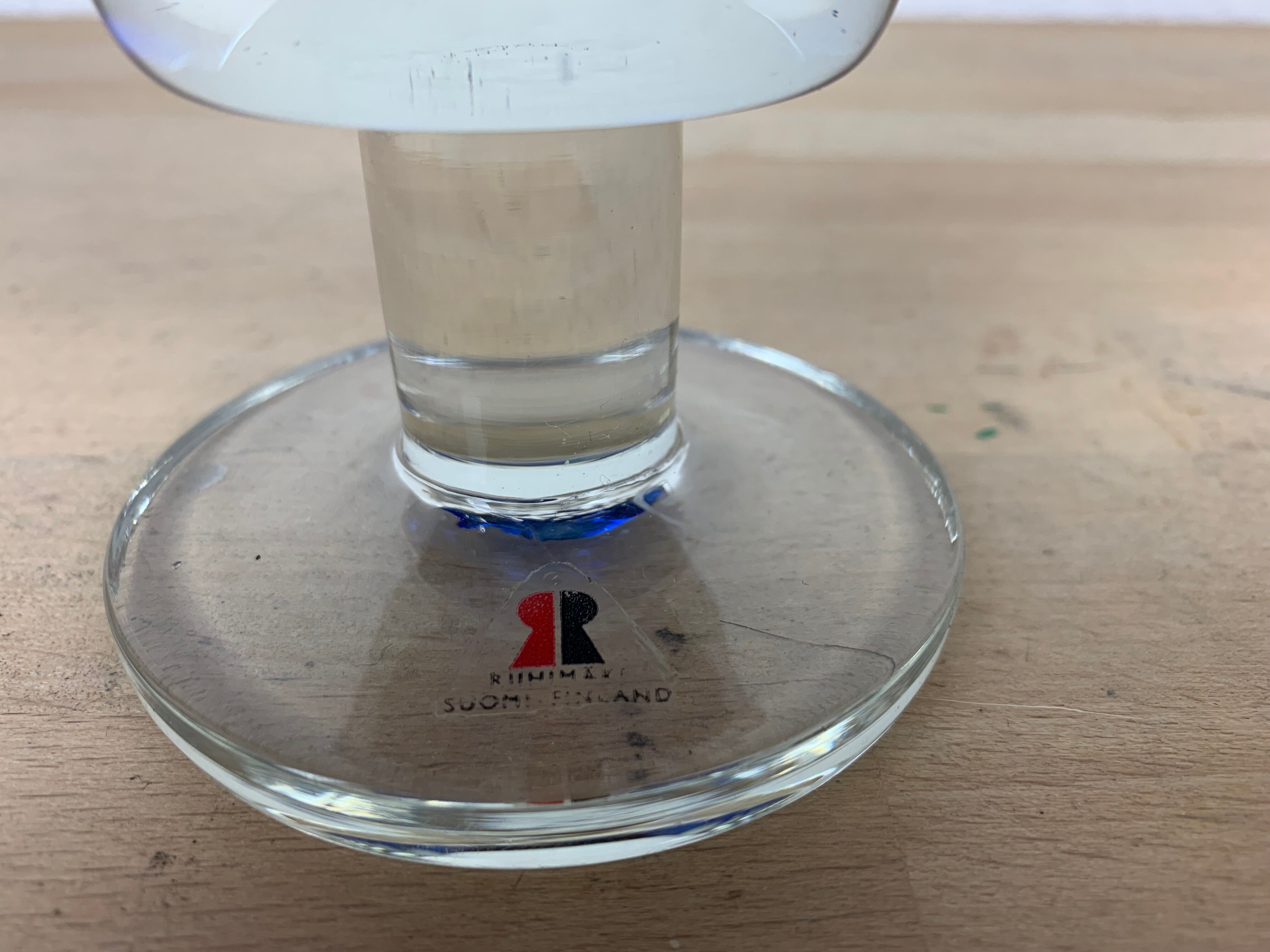 Glass vase Riihimaki Tamara Aladdin, blue, Scandinavian