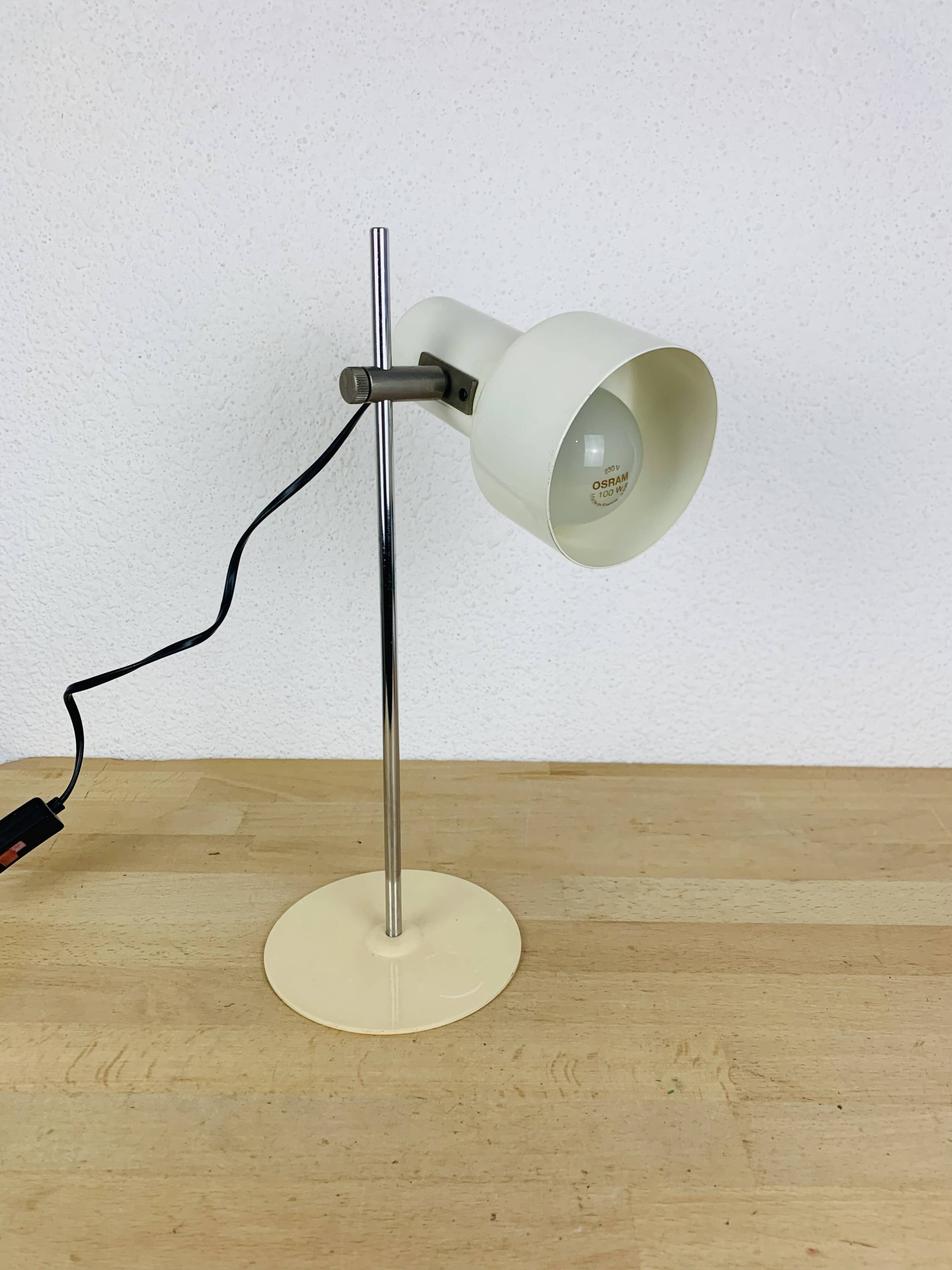 Vintage 60s white spotlight desk lamp