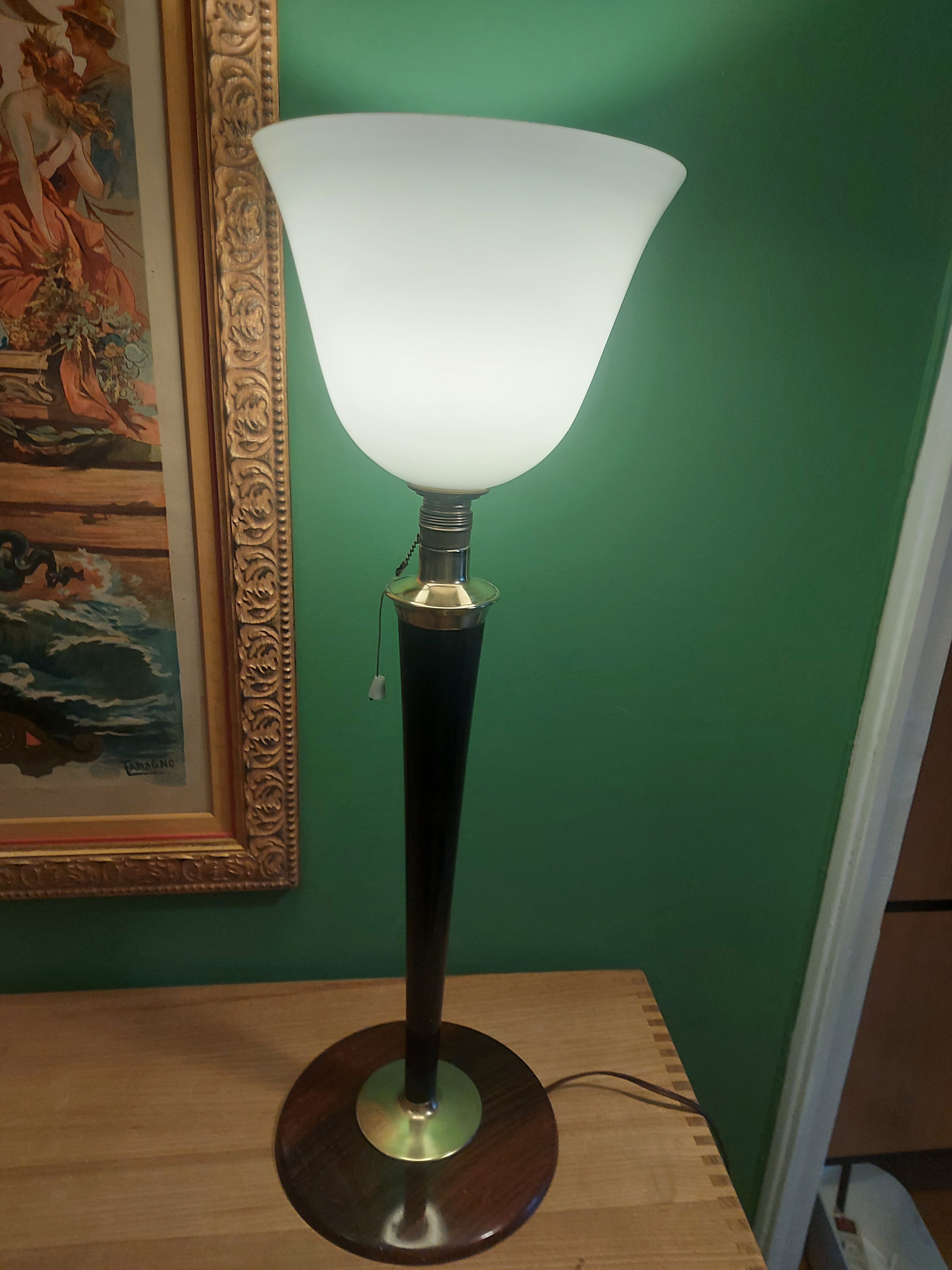 Lampe avec opaline Mazda