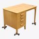 Vintage Scandinavian oak desk with 4 drawers – Sweden – 1960s