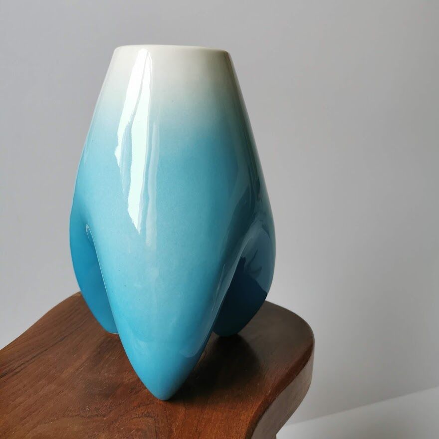 Free-form ceramic vintage vase