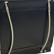 Tabouret de bar vintage en cuir noir et chrome, Italie