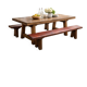 Pair of solid oak benches