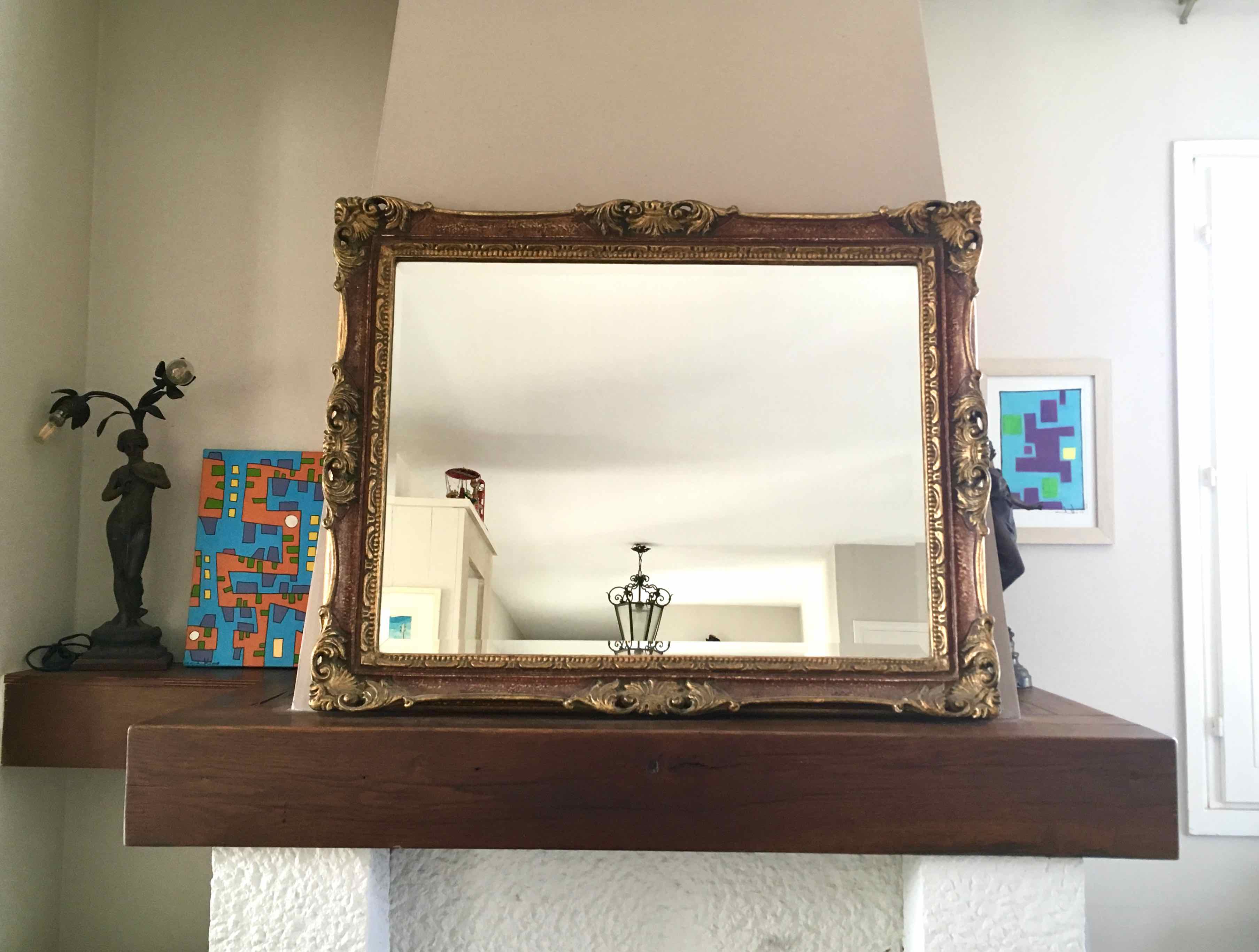Rectangular baroque wall mirror